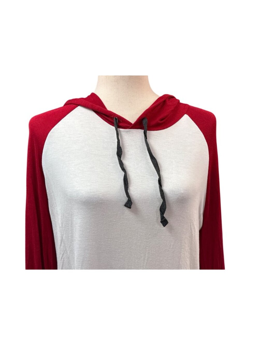 HIPPIE ROSE Lightweight Colorblock Pullover Hoodie~Size XL~Red Combo NWT L2 31 - Picture 2 of 9